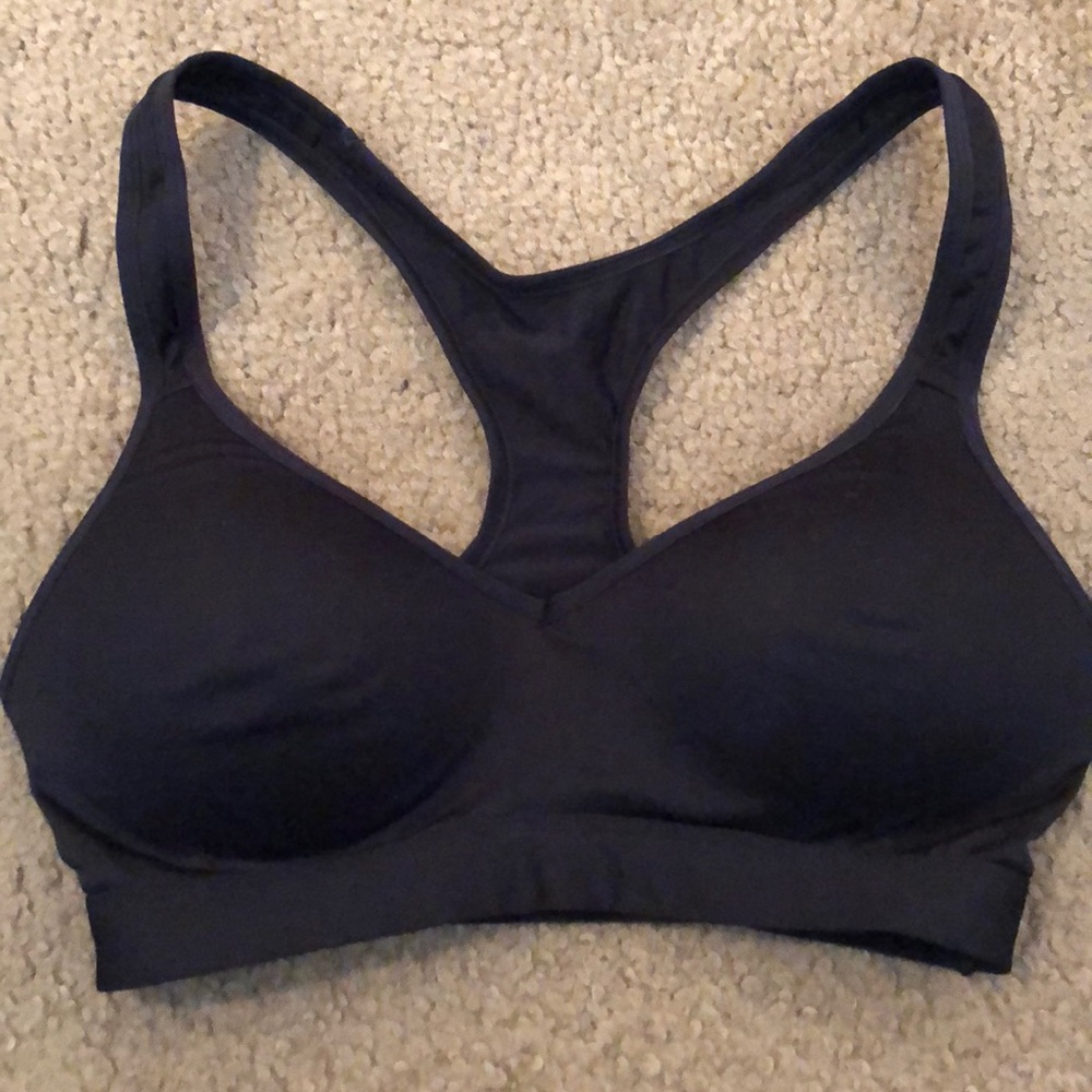 Padded black sports bra